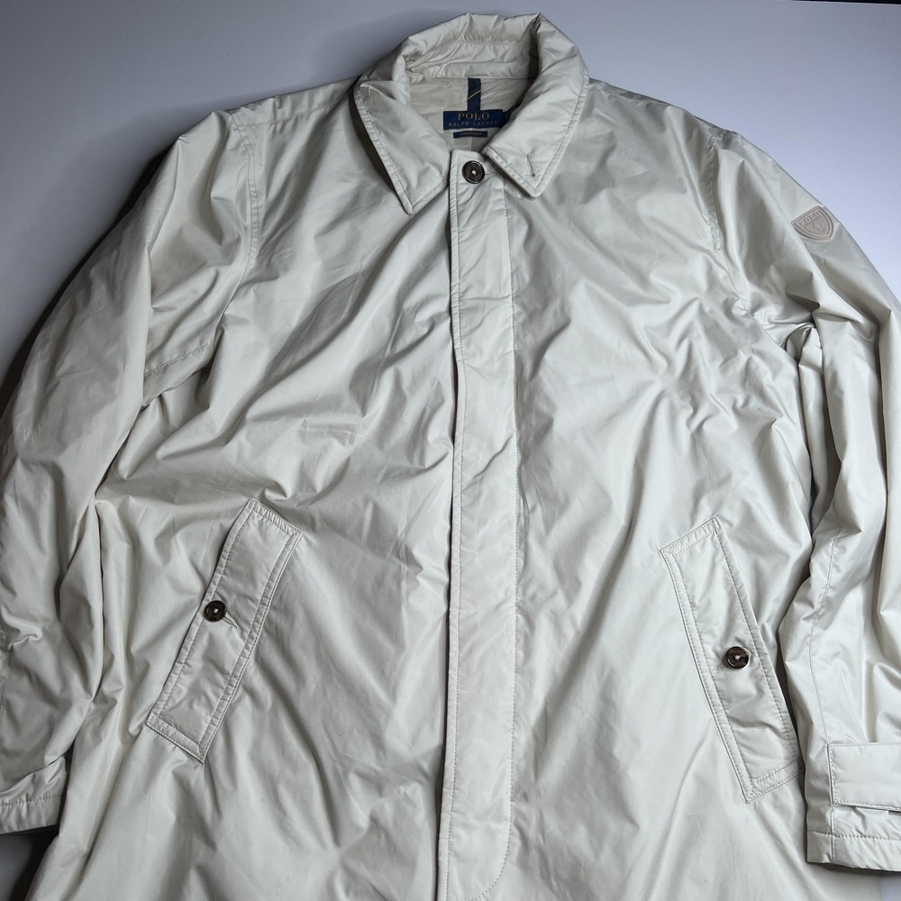 Polo Ralph Lauren Coat Mens XL White Insulated Rain‎ Performance Mid Length